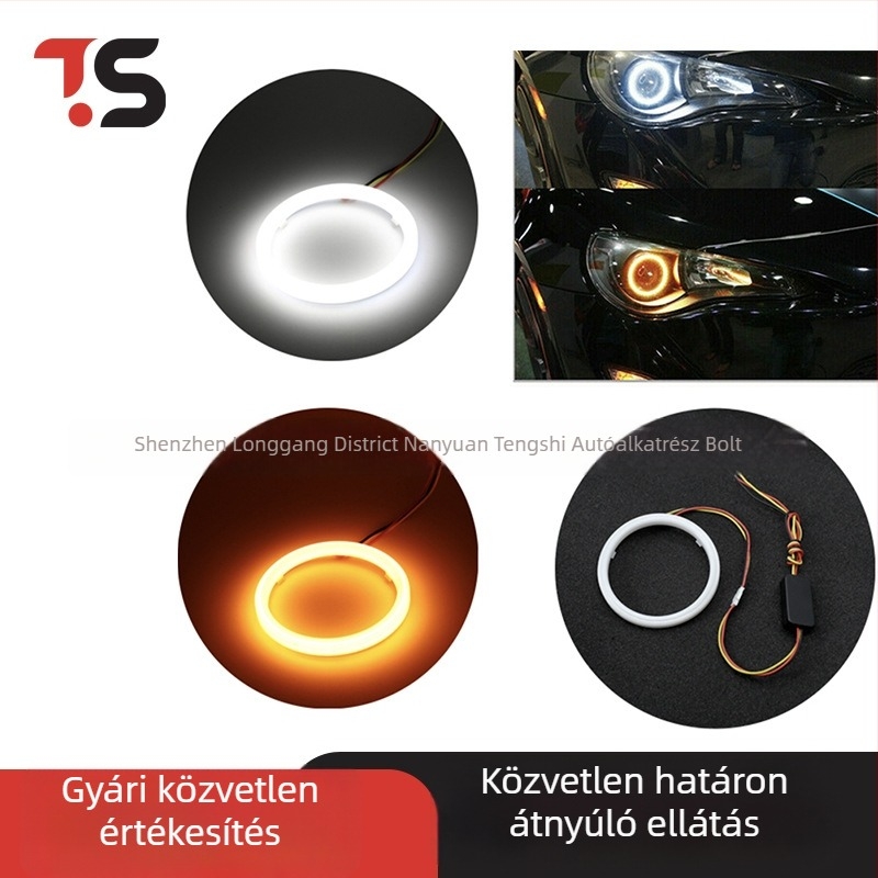 LED Angyal szemek bi-color gyűrűvel és irányjelzős haloval, Demon Eye lencse, vízálló ködlámpa, nappali fények