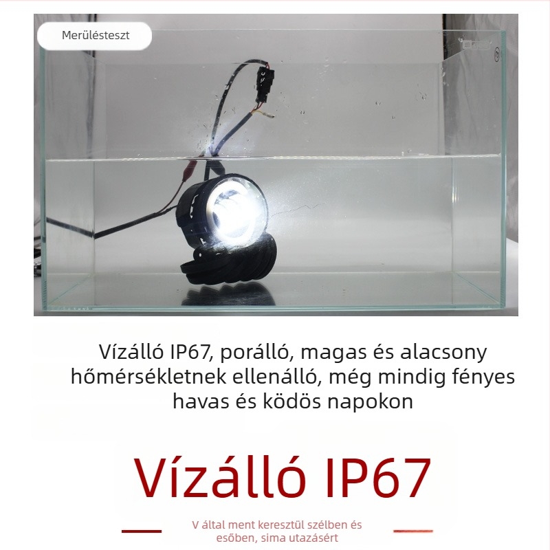 LED elülső ködfényszóró angyalszemekkel, alumínium ház, IP68, 3000 lm, 12–24 V