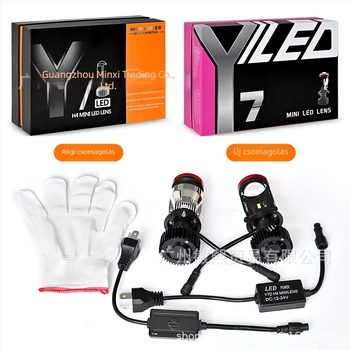 Y7D LED H4 fényszóró kettős lencsével, kompakt integrált, magas teljesítményű autókhoz és motorkerékpárhoz, 6000 lm, 45 W