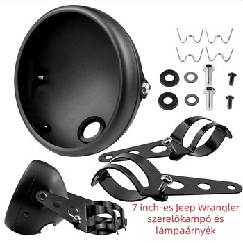 Harley-stílusú retro motorkerékpár fényszóró, alumínium házzal, LED, 9-36V bemenet, 4000 lm, H4–H13 tartó adapter