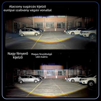 LED fényszóró motorkerékpárhoz lézerlencsével, nagy- és tompított fény, két színű, H4 dugaszolható