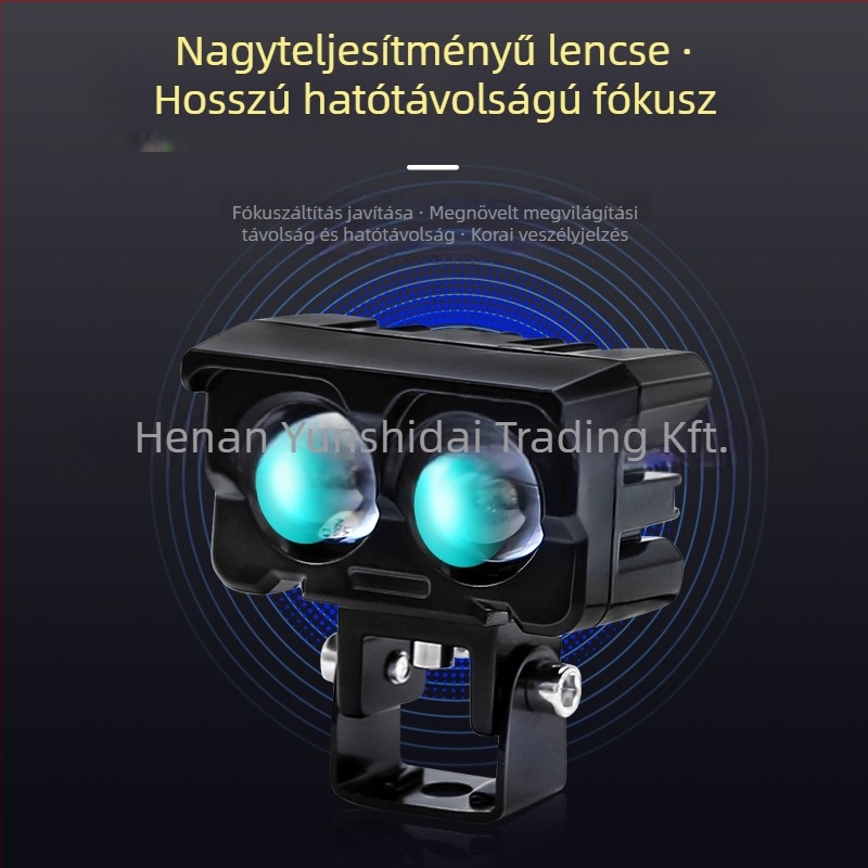 Motorkerékpár-fényszóró binokuláris lencsével – LED, 2000 lm, 12–36 V, 20 W, alumíniumötvözet