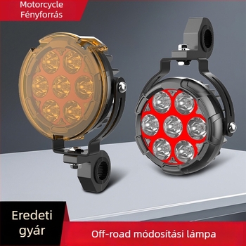 Motorkerékpár LED fényszóró kör lencsével, hét LED-del, 120W páranként, 8500lm, IP67, 10-80V