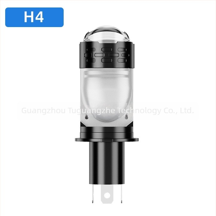 TGZ Motorkerékpár LED fényszóró H4 dupla lencsével és ventilátorral, 5760 lm, 48 W, fehér-sárga kettősszínű világítás, plug-and-play