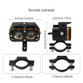 Motorkerékpár LED spotlámpa, 12-24V, IP67, LED 3570, alumínium ház, élettartam 50000 óra