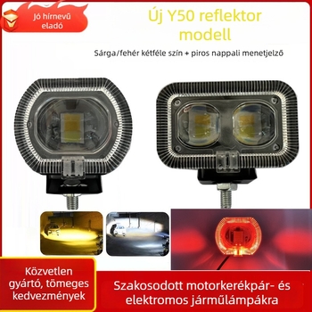 LED elsőfényszóró elektromos motorkerékpárhoz – vízálló előfényszóró, magas és alacsony fény, integrált ködfény