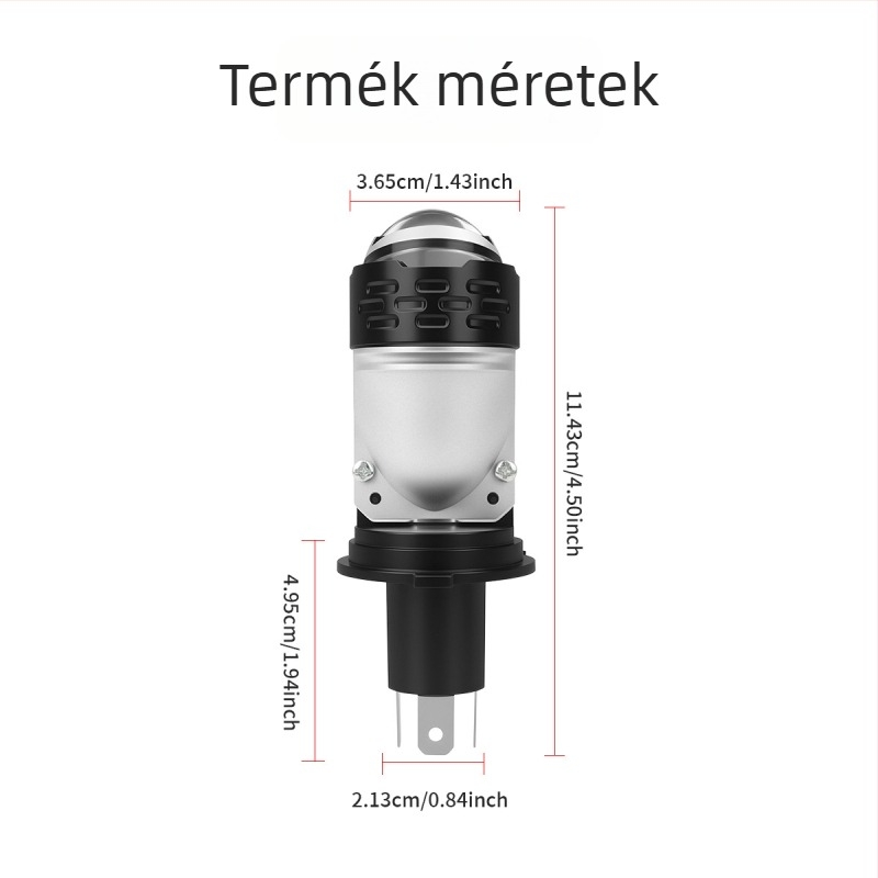 LED motorkerékpár lámpa H4, 12V, alumínium ház, LED fényforrás, élettartam 50000 h