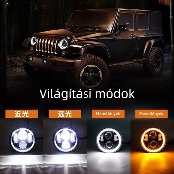 5,75 colos LED fényszóró, 4 LED-del, 60W, Angel Eye, off-road motorkerékpárhoz