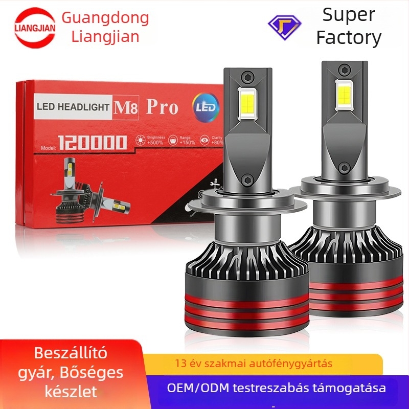 Autó LED fényszóró M8 Pro, 60W–120W, 9–60V, 7200LM, IP68