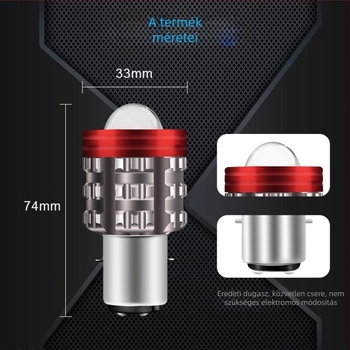 Alumínium LED autó lámpa Angel Eyes-szel, lencsével, 8W, 1200lm, 10-80V, IP65