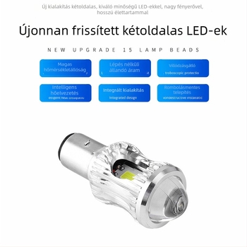LED fényszóró H4 BA20D elektromos motorkerékpárhoz – magas és alacsony fény, lencsével