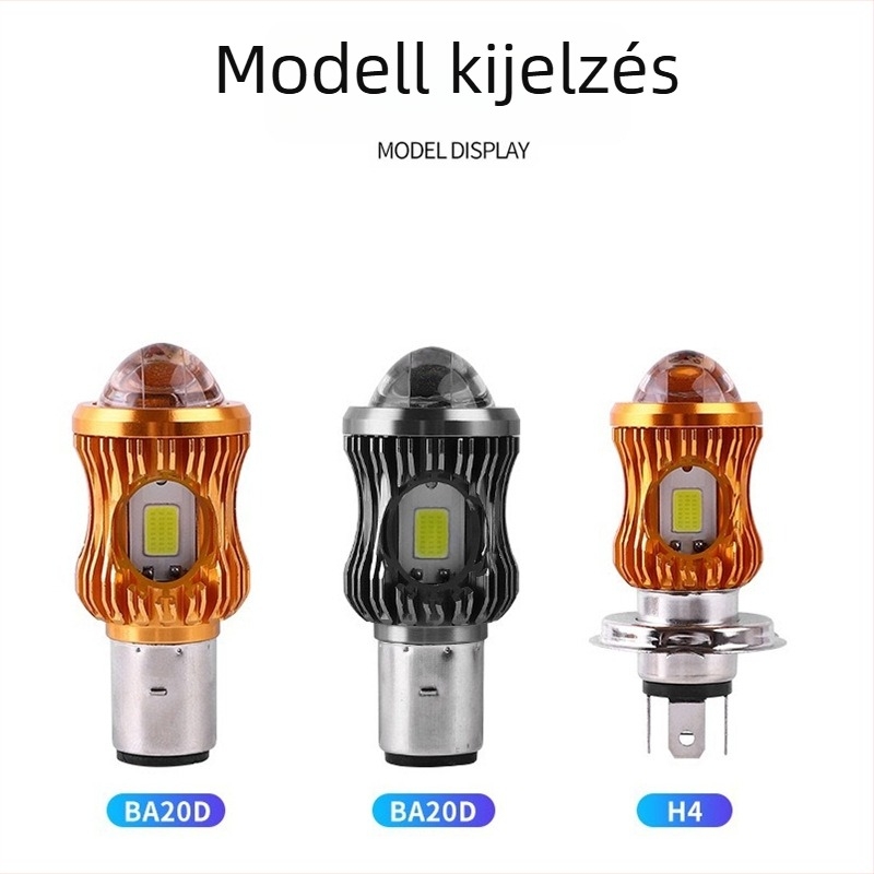 LED fényszóró H4 BA20D elektromos motorkerékpárhoz – magas és alacsony fény, lencsével