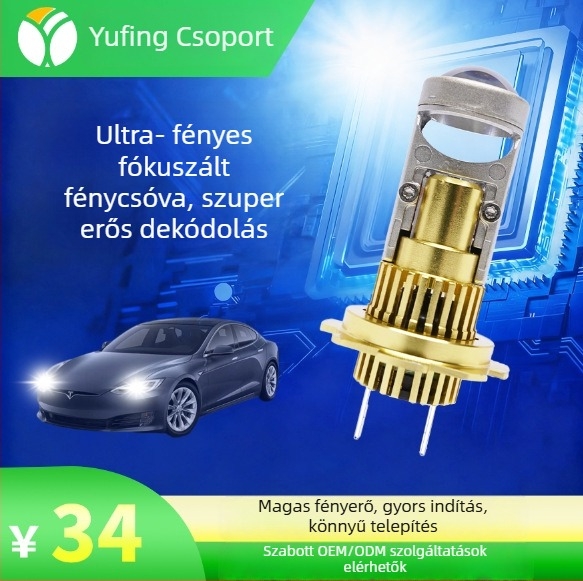 LED autó lámpa H4 integrált távolsági és közeli világítással — 29W, 12-24V, 2200lm, IP68, Mp7a