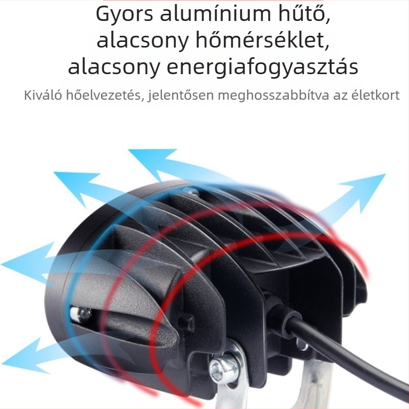 Külső LED spot motorokra és elektromos járművekre – alumínium ötvözet, 60V 1.5A, 3500lm, IPX7