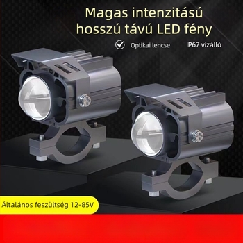 Motorkerékpár LED spotlámpa lencsével, kettős fénykibocsátás (magas/alsó), 12V-85V