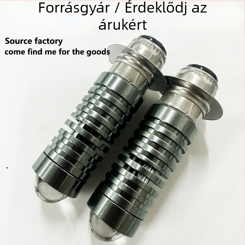 LED motorkerékpár fényszóró fisheye lencsével, P15D/H6, kétszínű sárga-fehér, első világítás elektromos járművekhez
