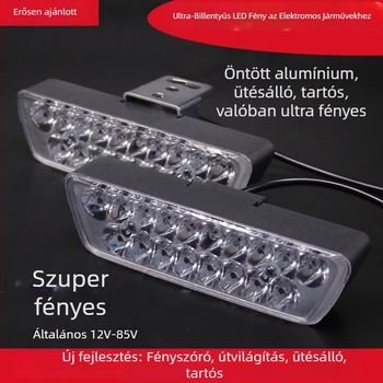 LED fényszóró elektromos járművekhez külső felszereléssel, 12–72V, háromkerekű járművekhez, lencsével