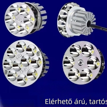 LED fényszóró motorkerékpárokhoz és elektromos járművekhez, 12–60V, beépített spotfény, távoli és közeli fény, nagy izzó