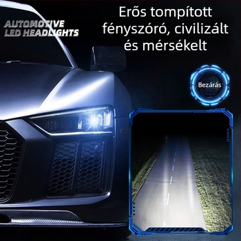 LED autófényszórók integrált távoli és közel fényekkel, 9005/H4/H7 kompatibilis, 40W, 12V, IP68, 3000 lm, univerzális