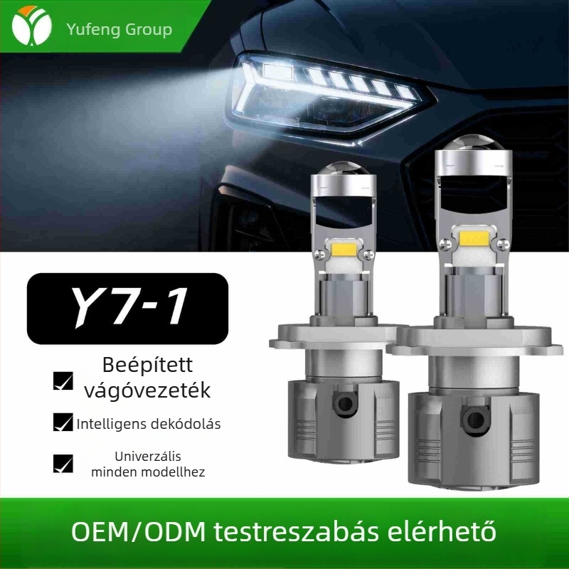 LED autófényszórók integrált távoli és közel fényekkel, 9005/H4/H7 kompatibilis, 40W, 12V, IP68, 3000 lm, univerzális
