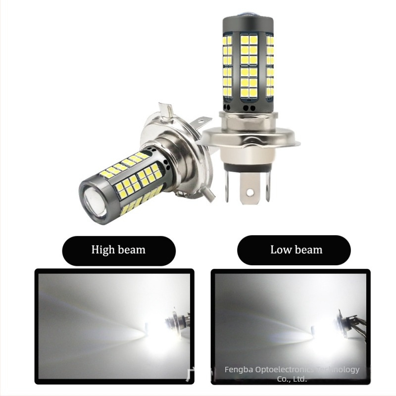 Motorkerékpár LED fényszóró – alumínium ház, 12-24V, 20W, H4/BA20D kompatibilis.