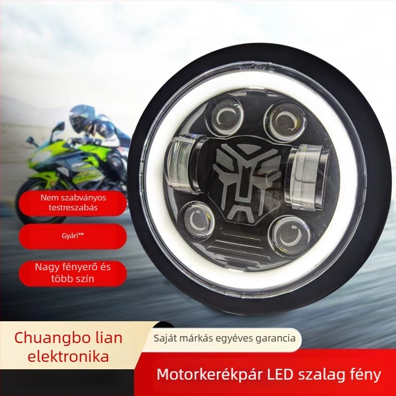 HL5.75-3009 motorkerékpár LED első lámpa, 12-85VDC, 2000 lm, 13W/20W