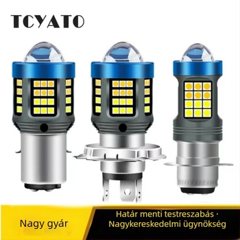 Tcyato Angel Eye LED motorkerékpár fényszóró, H4/BA20D/P15D, fehér-sárga két színű, előre nagy fényerő