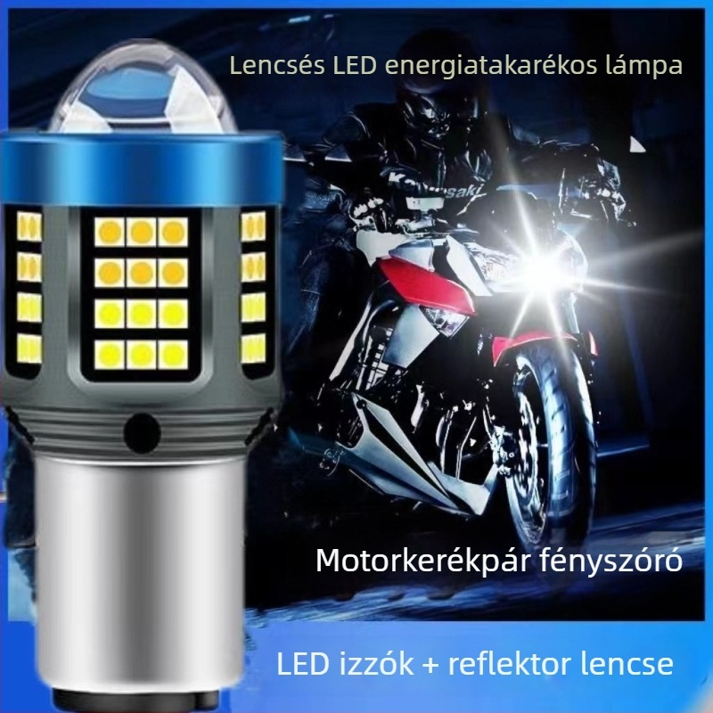 Tcyato Angel Eye LED motorkerékpár fényszóró, H4/BA20D/P15D, fehér-sárga két színű, előre nagy fényerő