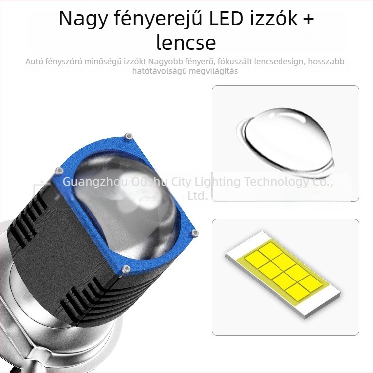 Motorkerékpár LED fényszóró H4/H6/BA20D, 12W, nagy fényerő