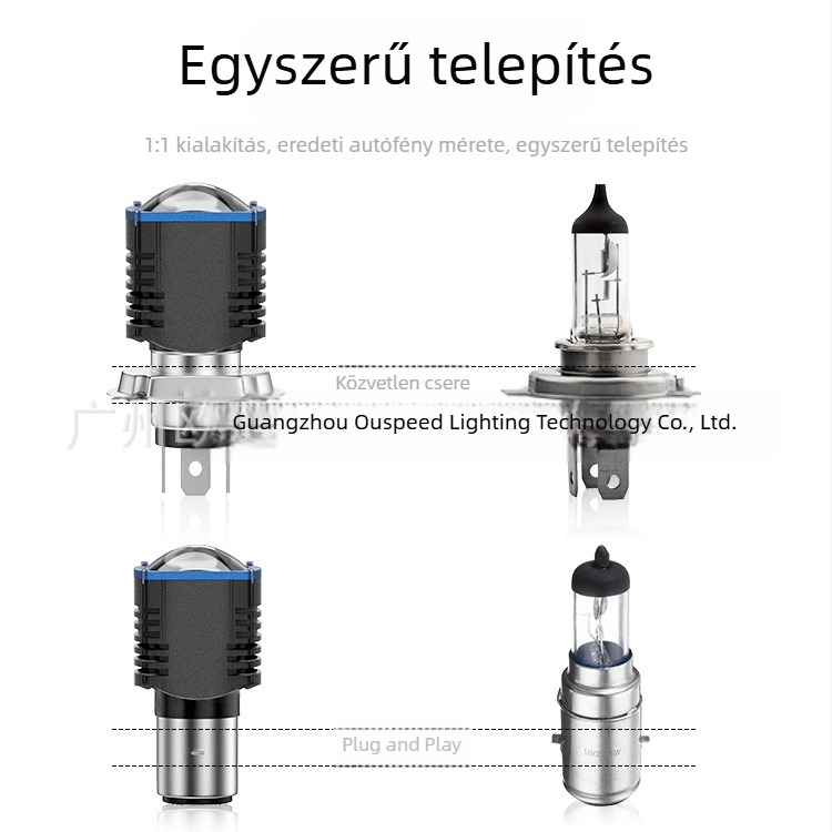 Motorkerékpár LED fényszóró H4/H6/BA20D, 12W, nagy fényerő