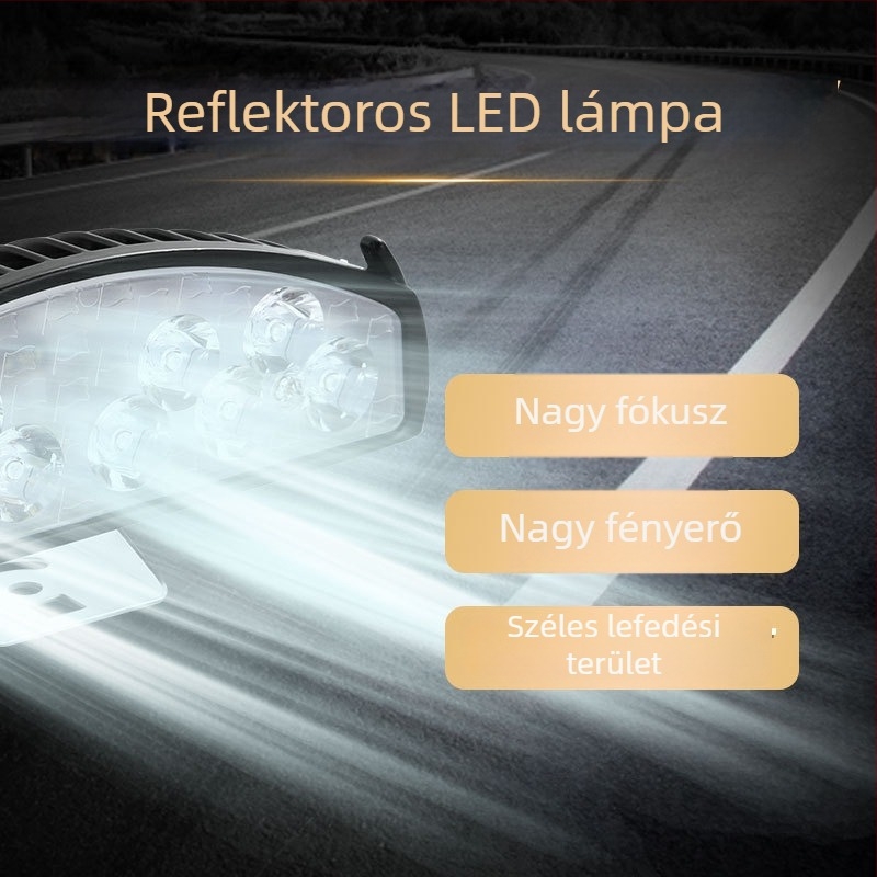 Univerzális LED motorkerékpár fényszóró külső szereléssel, 12-85V, alumínium ház