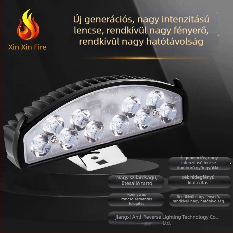 Univerzális LED motorkerékpár fényszóró külső szereléssel, 12-85V, alumínium ház