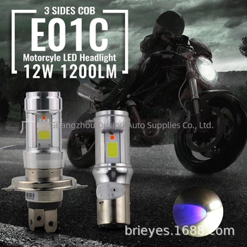 RTD motorkerékpár LED fényszóró H4 BA20D kék környezeti világítással E01C