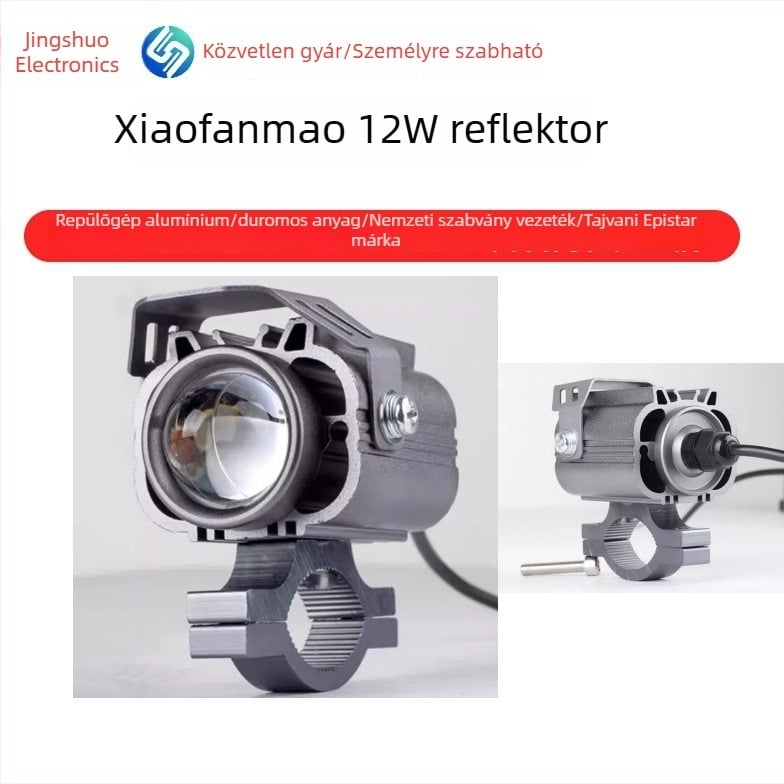 Motorkerékpár LED spotlámpa fókuszlencsével elektromos járművekhez, 12–85 V, 6800 lm, 35 W, alumínium