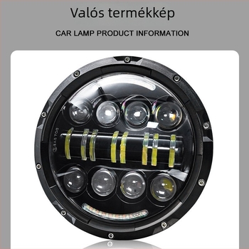 LED fényszóró terepmotorhoz, Hexing Wrangler Full Circle 16 LED elem, 9–36 V, 2,3 A, 5000–6000 lm, fókuszált fény