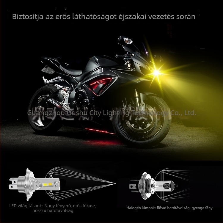 Motorkerékpár LED első lámpa, kompatibil H4/H6, integrált magas/alsó fénycsóva, 12-80V bemenet, 1560 lm, alumínium ház
