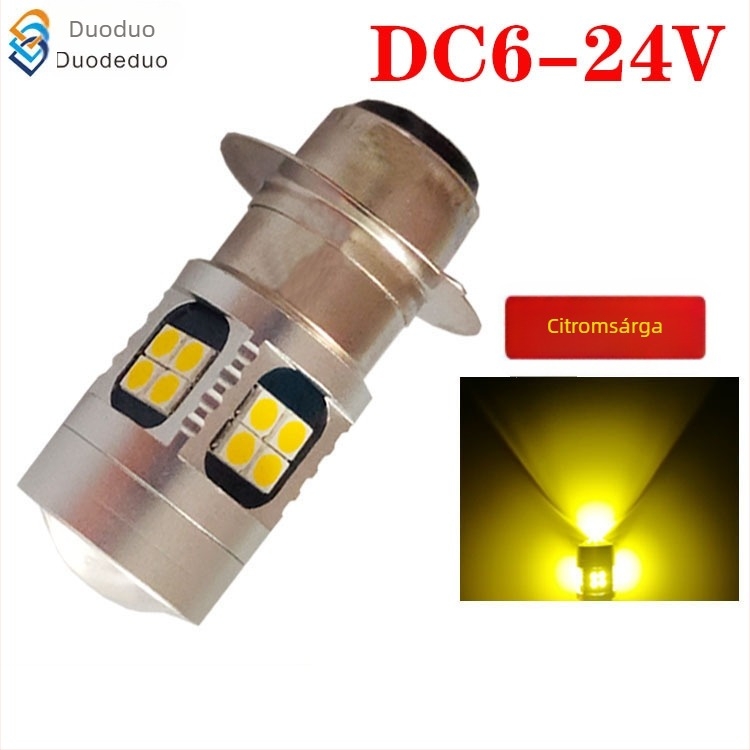 Motorkerékpár LED fényszóró P15D-25-1 (H6M), 22 SMD, 6-24V széles feszültségtartomány, 15W, alumínium ház, élettartam 50 000 óra