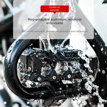 Motorkerékpár LED spotfény integrált magas- és alacsony fényszóróval, lencsés, IP68, 2000 lm, 20 W, alumínium