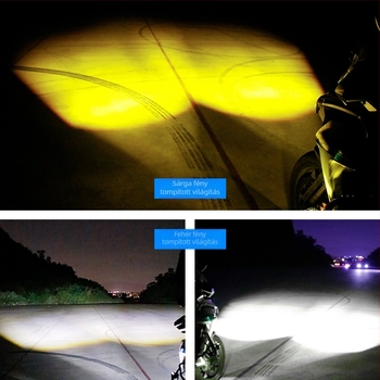 Motorkerékpár LED spotfény integrált magas- és alacsony fényszóróval, lencsés, IP68, 2000 lm, 20 W, alumínium