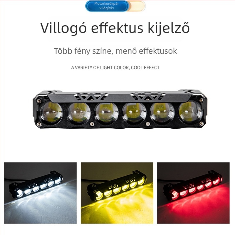 Hat LED-es motorkerékpár első fényszóró lencsével, 32W, 12-80V, IP67, 3000–6500 lm