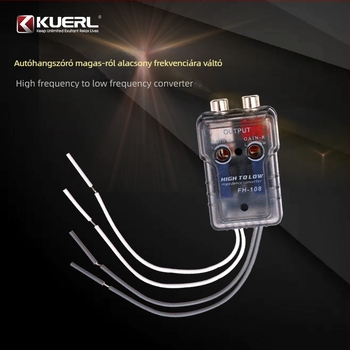 KUERL FH-108 Autóhifi magasról alacsony frekvenciára konverter, 12V, 50W, univerzális kompatibilitás