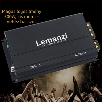 Class D nagy teljesítményű autós passzív subwoofer erősítő, egycsatornás digitális, kettős hangtekercses, 500W