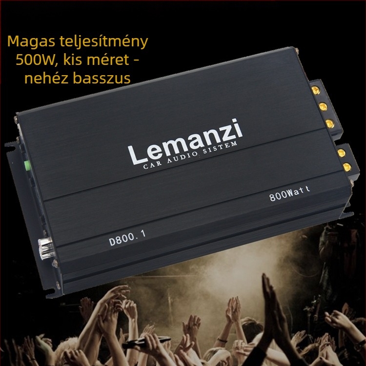 Class D nagy teljesítményű autós passzív subwoofer erősítő, egycsatornás digitális, kettős hangtekercses, 500W