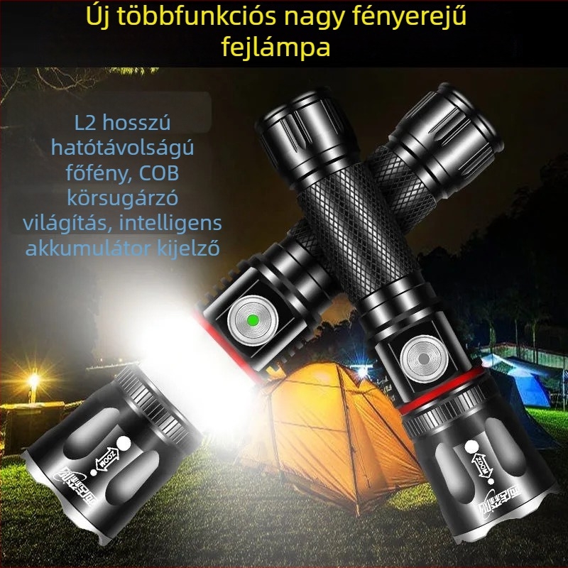 Autóreparációs munkalámpa, LED, mágneses alap, USB töltés, 360° forgás, 20W, 4800mAh