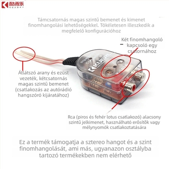 KUERL K-103A audió frekvencia-konverter, PVC ház, 12–24V bemenet, 50W teljesítmény