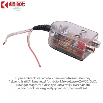 KUERL K-103A audió frekvencia-konverter, PVC ház, 12–24V bemenet, 50W teljesítmény