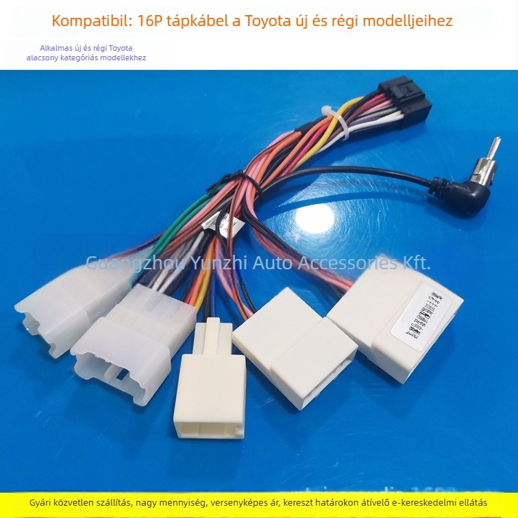 Autóhifi táplálókábel (16P csatlakozó, TO-12, tiszta réz, Evoresn/Yisen, Toyota új és régi modellhez, súly 0.5)