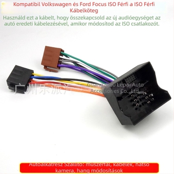 ISO autóhifi és navigációs tápegység adapter — több márkával kompatibilis: Ford Focus, VW, Mercedes-Benz, BMW; 12V; műanyag + fém; Peak Auto Parts; testreszabás elérhető