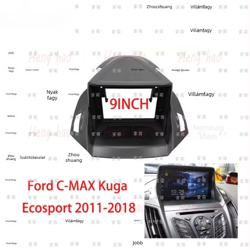 Android navigációs védőkeret Ford Escape, C-Max, Kuga és Ecosport számára – Műanyag, 500 g, Henghao