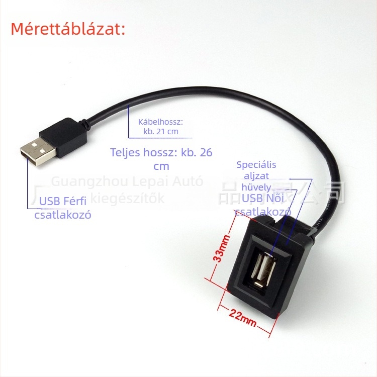 Toyota járművekhez USB csatlakozó: Vios, Camry, RAV4, Corolla, Highlander, Levin, Prado